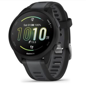 Garmin Forerunner 165, Running Smartwatch, Colorful AMOLED Display, Training Metrics and Recovery Insights, Black